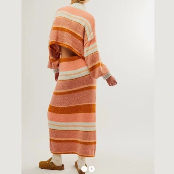 NWT Free People Sofie Sweater Set Original Combo Peach L